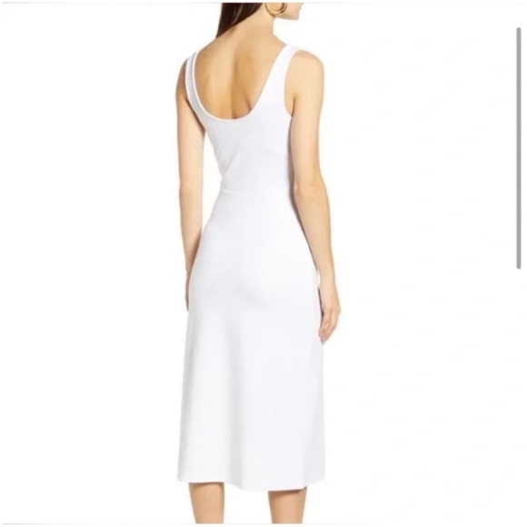 Nordstrom Leith white midi dress NEW - Picture 2 of 2
